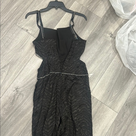 Top Shop Diamante Black Romper with Beaded Accents and side cut outs - Picture 9 of 12